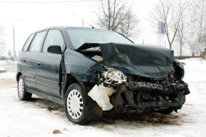 broken car involved in car accident